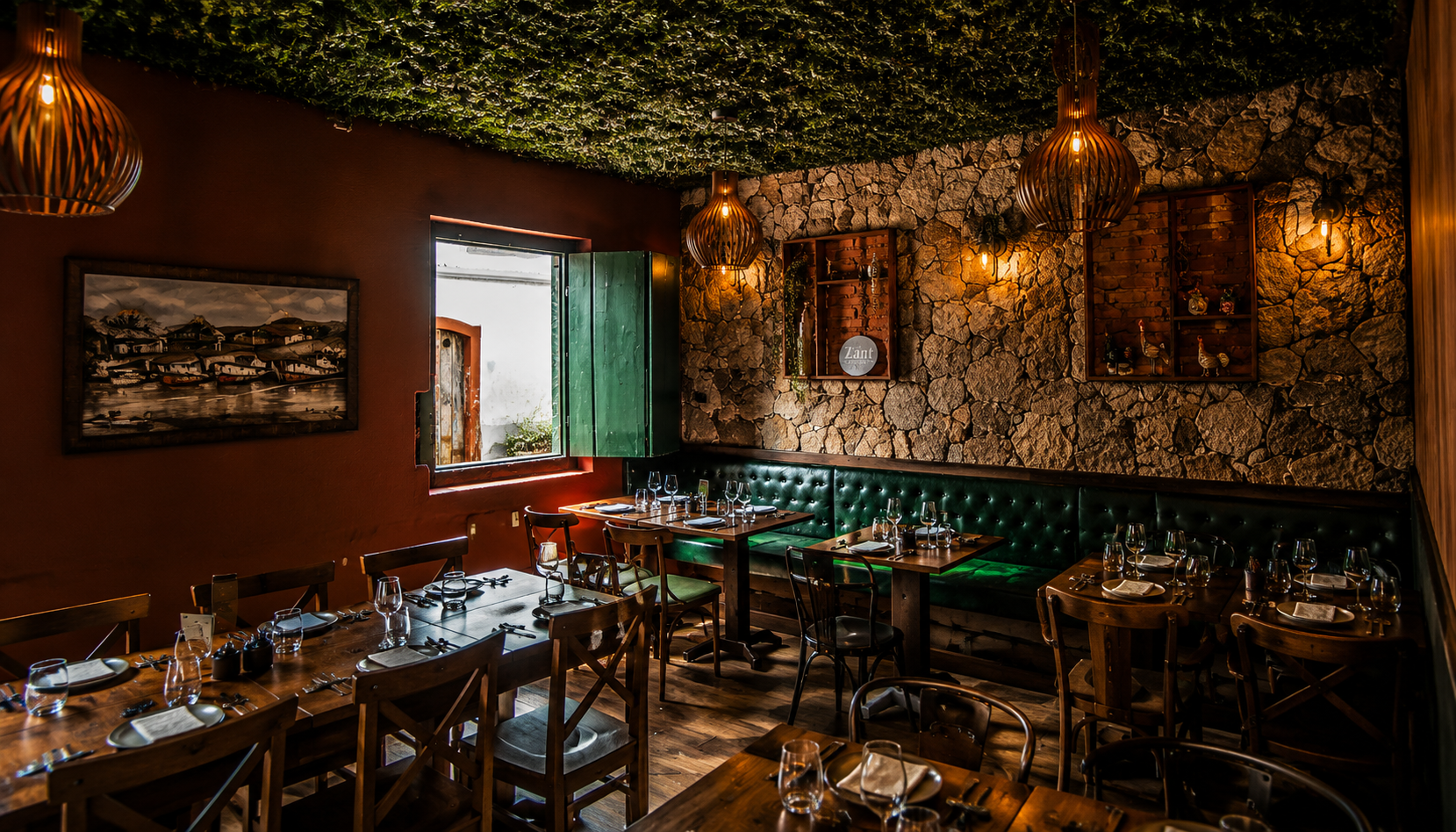 Interior da hamburgueria Braseiro